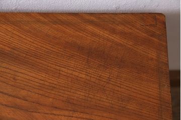 アンティーク家具　古材ケヤキ一枚板　鉄脚リメイク　くっきりとした木目が魅力のサイドテーブル(センターテーブル、ベンチ、飾り台)(R-045081)