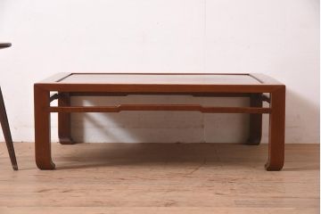 アンティーク家具　昭和中期　総ケヤキ材　漆塗り　上品な和の雰囲気漂う座卓(ローテーブル)(R-045088)