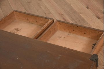 アンティーク家具　昭和中期　栓材　濃い木味のレトロな文机(ローテーブル)(R-045089)