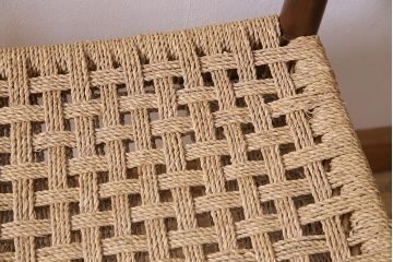 ヴィンテージ家具　北欧ビンテージ　チーク材　丁寧に編み込まれた座面が魅力のダイニングチェア(椅子、デスクチェア)(R-045091)