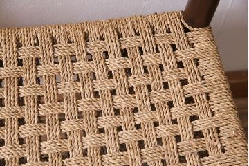 ヴィンテージ家具　北欧ビンテージ　チーク材　丁寧に編み込まれた座面が魅力のダイニングチェア(椅子、デスクチェア)(R-045093)