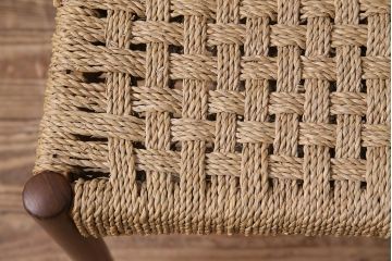 ヴィンテージ家具　北欧ビンテージ　チーク材　丁寧に編み込まれた座面が魅力のダイニングチェア(椅子、デスクチェア)(R-045094)