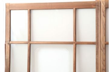 アンティーク建具　昭和初期　レトロな雰囲気が魅力の引き戸2枚セット(ガラス戸、建具)(R-045108)