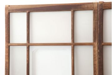 アンティーク建具　昭和初期　レトロな雰囲気が魅力の引き戸2枚セット(ガラス戸、建具)(R-045108)