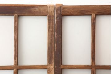 アンティーク建具　昭和初期　レトロな雰囲気が魅力の引き戸2枚セット(ガラス戸、建具)(R-045108)