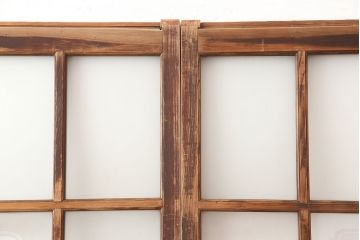 アンティーク建具　昭和初期　レトロな雰囲気が魅力の引き戸4枚セット(ガラス戸、建具)(R-045109)