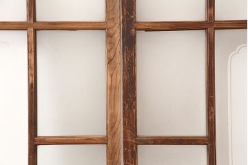 アンティーク建具　昭和初期　レトロな雰囲気が魅力の引き戸4枚セット(ガラス戸、建具)(R-045109)