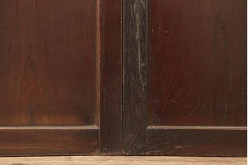 アンティーク建具　上手物　裏ガラス入り　総栗材でつくられた珍しい格子帯戸4枚セット(引き戸、建具)(R-045110)