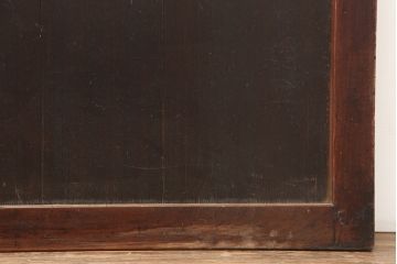 アンティーク建具　明治期　裏障子付き　落ち着きのある色合いの格子帯戸2枚セット(引き戸、建具)(R-045111)