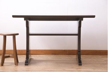 ヴィンテージ家具　松本民芸家具　別注品　落ち着いた大人の空間作りにおすすめのダイニングテーブル(2人掛け、ビンテージ)(R-045113)
