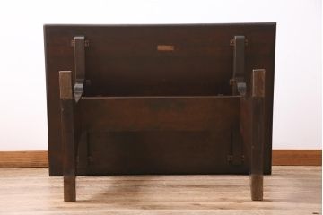ヴィンテージ家具　松本民芸家具　別注品　落ち着いた大人の空間作りにおすすめのダイニングテーブル(2人掛け、ビンテージ)(R-045113)