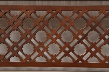 アンティーク建具　昭和中期　組子入り　涼しげな空間作りにおすすめの御簾戸2枚セット(簾戸、簀戸、葭戸、夏障子、夏戸、葦戸)(R-045116)