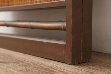 アンティーク建具　昭和中期　組子入り　涼しげな空間作りにおすすめの御簾戸2枚セット(簾戸、簀戸、葭戸、夏障子、夏戸、葦戸)(R-045116)