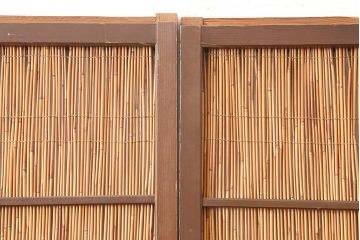 アンティーク建具　昭和中期　組子入り　涼しげな空間作りにおすすめの御簾戸2枚セット(簾戸、簀戸、葭戸、夏障子、夏戸、葦戸)(R-045116)