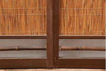 アンティーク建具　昭和中期　組子入り　涼しげな空間作りにおすすめの御簾戸2枚セット(簾戸、簀戸、葭戸、夏障子、夏戸、葦戸)(R-045116)