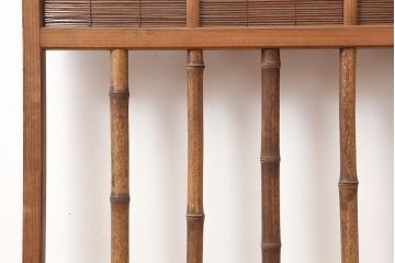 アンティーク建具　昭和中期　和の雰囲気を高める御簾戸1枚(簾戸、簀戸、葭戸、夏障子、夏戸、葦戸)(R-045117)