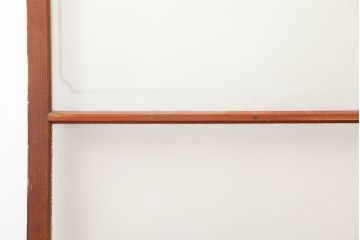 レトロ建具　昭和中期　クリアガラス・ダイヤガラス　懐かしい雰囲気たっぷりのガラス戸1枚(引き戸、建具)(R-045118)