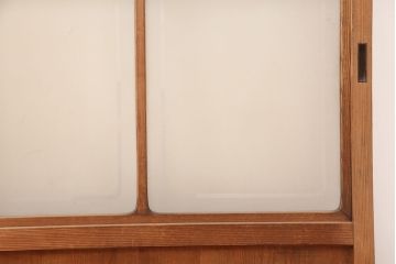 レトロ建具　昭和中期　すりガラス　温かみのある雰囲気が素敵なガラス戸3枚セット(引き戸、建具)(R-045119)
