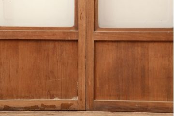 レトロ建具　昭和中期　すりガラス　温かみのある雰囲気が素敵なガラス戸3枚セット(引き戸、建具)(R-045119)