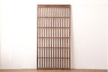 アンティーク建具　昭和初期　古い木の味わいが魅力の荒格子戸1枚(引き戸、建具)(R-045120)