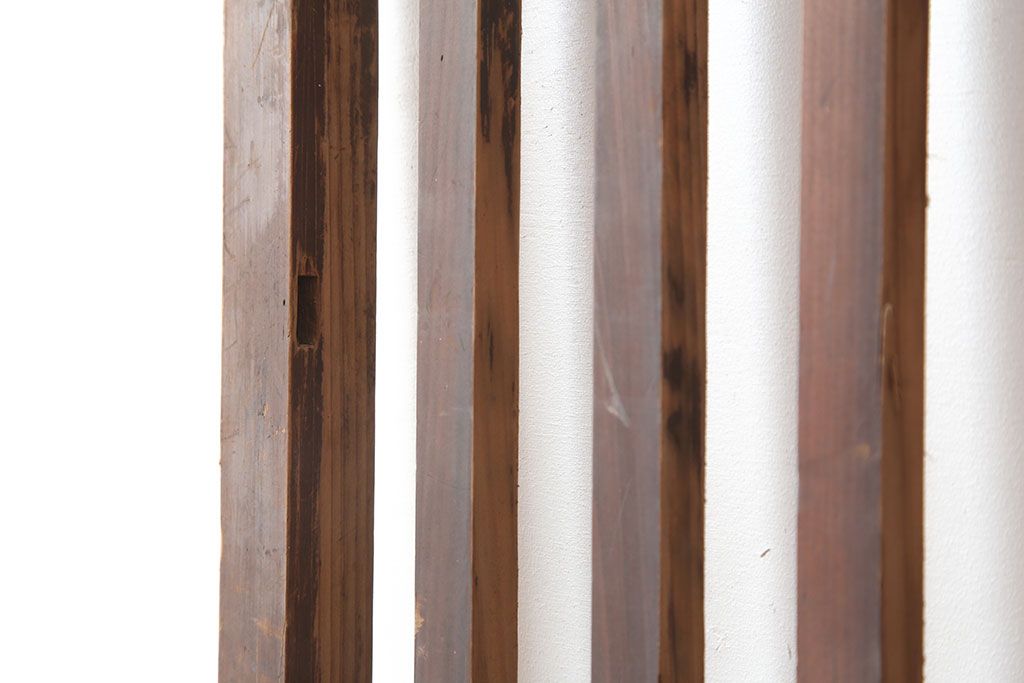 アンティーク建具　昭和初期　古い木の味わいが魅力の荒格子戸1枚(引き戸、建具)(R-045120)