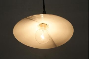 ビンテージ照明　戦前　レトロな平笠シェードの吊り下げ照明(ペンダントライト、天井照明、電笠)(R-045121)