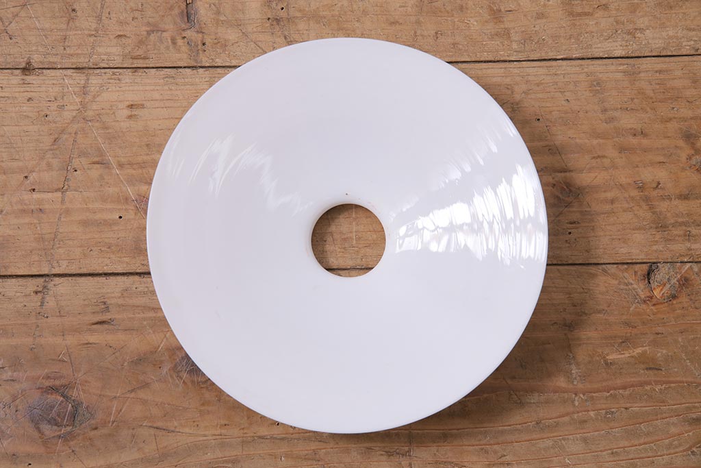 ビンテージ照明　戦前　レトロな平笠シェードの吊り下げ照明(ペンダントライト、天井照明、電笠)(R-045121)