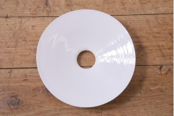 ビンテージ照明　戦前　レトロな平笠シェードの吊り下げ照明(ペンダントライト、天井照明、電笠)(R-045121)