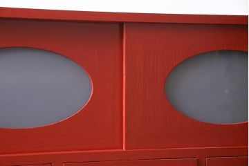 アンティーク家具　総桐材　カシュー　朱塗りの美しい色合いがモダンな桐箪笥(タンス、たんす、衣装箪笥)(R-045129)