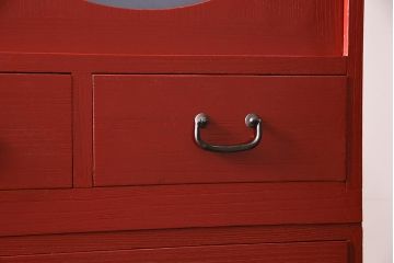 アンティーク家具　総桐材　カシュー　朱塗りの美しい色合いがモダンな桐箪笥(タンス、たんす、衣装箪笥)(R-045129)