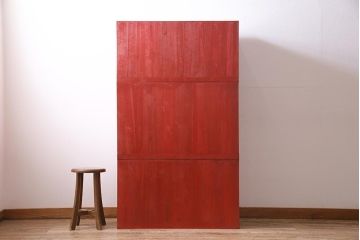 アンティーク家具　総桐材　カシュー　朱塗りの美しい色合いがモダンな桐箪笥(タンス、たんす、衣装箪笥)(R-045129)