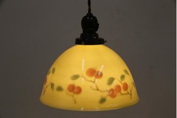 アンティーク照明　オールドノリタケ・則武(日陶)　柿　珍しいデザインの電笠(天井照明、シェード)(R-045130)