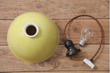 アンティーク照明　オールドノリタケ・則武(日陶)　柿　珍しいデザインの電笠(天井照明、シェード)(R-045130)