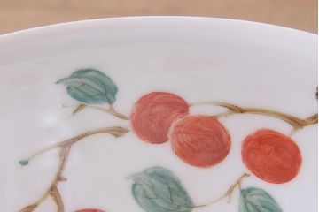 アンティーク照明　オールドノリタケ・則武(日陶)　柿　珍しいデザインの電笠(天井照明、シェード)(R-045130)