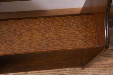 アンティーク家具　ナラ材　楔式　透かし　卓上にも置ける小ぶりな本棚(飾り棚、シェルフ)(R-045133)