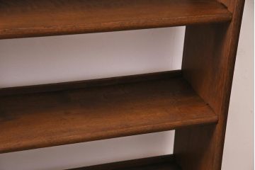 アンティーク家具　昭和レトロ　栓材　楔式　透かしがおしゃれな本棚(飾り棚、シェルフ)(R-045134)