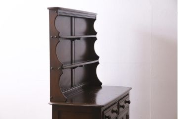 ヴィンテージ家具　イギリスビンテージ　ERCOL(アーコール)　Old Colonial(オールドコロニアル)　気品と風格が漂うカップボード(本棚、ブックシェルフ、食器棚)(R-045136)
