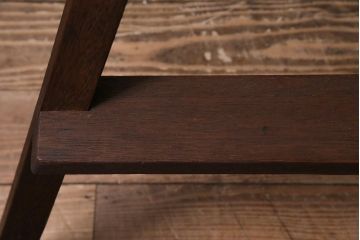 アンティーク家具　昭和レトロ　折りたたみ式　古い木の質感が味わい深い踏み台(花台)(R-045142)