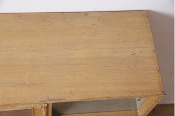 アンティーク家具　昭和中期　ダイヤガラス入り　レトロな雰囲気が魅力のガラス戸棚(収納棚、食器棚)(R-045143)