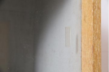 アンティーク家具　昭和中期　ダイヤガラス入り　レトロな雰囲気が魅力のガラス戸棚(収納棚、食器棚)(R-045143)