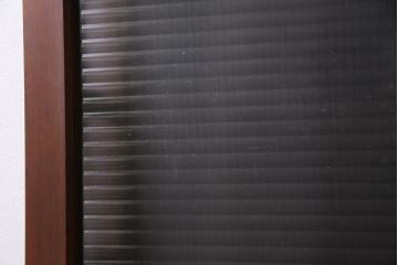 ビンテージ建具　昭和中期　ダイヤガラス・モールガラス　シンプルでレトロなガラス戸2枚セット(窓、引き戸)(R-045145)