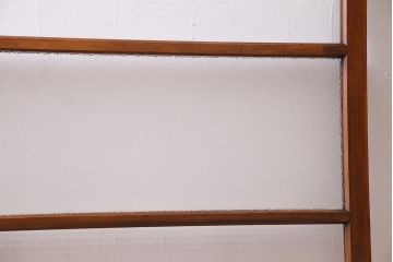 ビンテージ建具　昭和中期　ダイヤガラス・モールガラス　シンプルでレトロなガラス戸2枚セット(窓、引き戸)(R-045145)