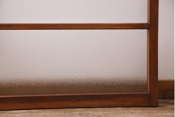 ビンテージ建具　昭和中期　ダイヤガラス・モールガラス　シンプルでレトロなガラス戸2枚セット(窓、引き戸)(R-045145)
