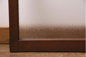 ビンテージ建具　昭和中期　ダイヤガラス・モールガラス　シンプルでレトロなガラス戸2枚セット(窓、引き戸)(R-045145)