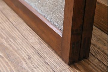 ビンテージ建具　昭和中期　ダイヤガラス・モールガラス　シンプルでレトロなガラス戸2枚セット(窓、引き戸)(R-045145)