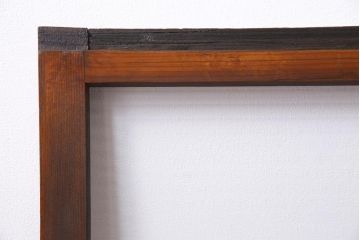 ビンテージ建具　昭和中期　ダイヤガラス・モールガラス　シンプルでレトロなガラス戸2枚セット(窓、引き戸)(R-045145)