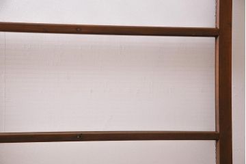 ビンテージ建具　昭和中期　ダイヤガラス・モールガラス　シンプルでレトロなガラス戸2枚セット(窓、引き戸)(R-045145)