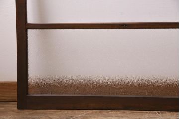 ビンテージ建具　昭和中期　ダイヤガラス・モールガラス　シンプルでレトロなガラス戸2枚セット(窓、引き戸)(R-045145)