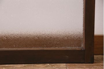 ビンテージ建具　昭和中期　ダイヤガラス・モールガラス　シンプルでレトロなガラス戸2枚セット(窓、引き戸)(R-045145)
