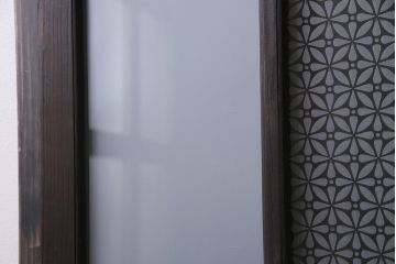 アンティーク建具　昭和初期　当店オリジナルガラス・花菱模様　大正ロマン香るガラス戸2枚セット(引き戸、建具)(R-045146)